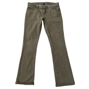 The North Face Womens 12 Olive Green Bootcut Denim Jeans Low Rise Southwestern